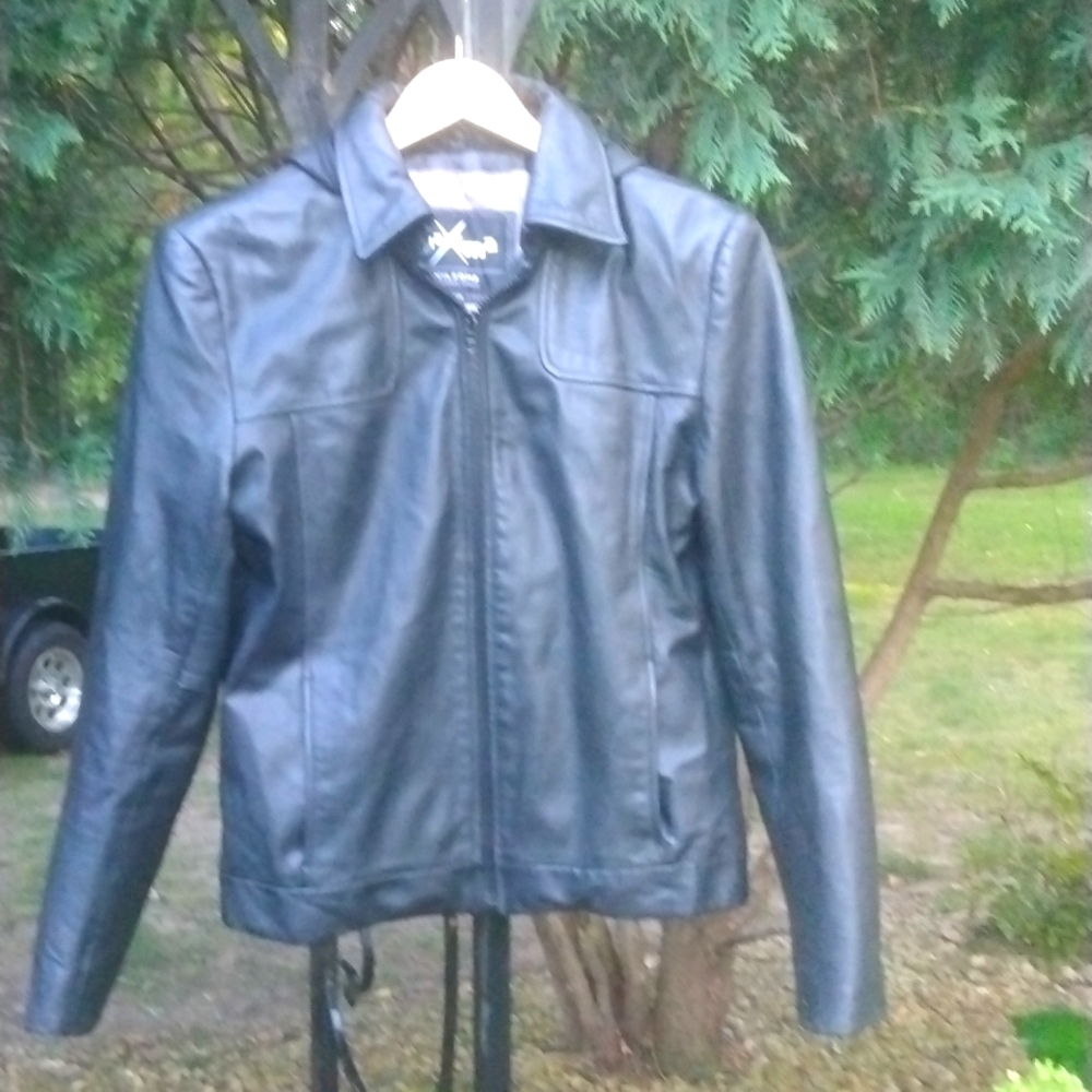 Vintage Wilsons Maxima Black Leather Hooded zip up Jacket size M